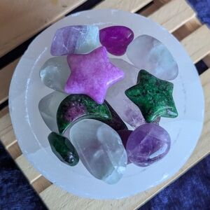💚 TRANQUIL HEART ☪️ Amethyst + Green FLuorite + Purple Jade & FLuorite EmeraLd